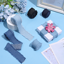 5Pcs 5 Colors Polyester Denim Ribbon&nbsp;OCOR-WR0002-14A