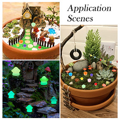 30Pcs 2 Styles Luminous Resin Mushroom Ornament&nbsp;RESI-TA0004-02A