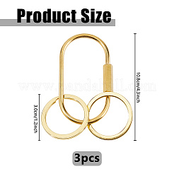 3Pcs Alloy Keychain Ring and Brass Screw Clasps&nbsp;KEYC-DC00066