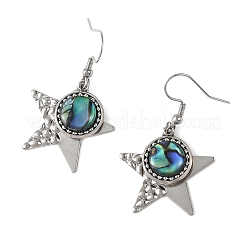 Paua Shell and 304 Stainless Steel Dangle Earrings&nbsp;EJEW-JE07471