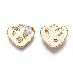 Brass Micro Pave Cubic Zirconia Charms&nbsp;KK-N232-261A