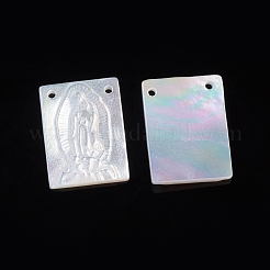 Natural White Shell Lady of Guadalupe Pendants&nbsp;SSHEL-D083-30