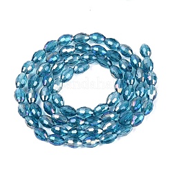 Electroplate Transparent Glass Beads Strands&nbsp;GL-N002-01A-A12