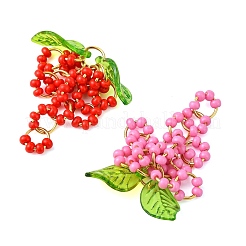 7Pcs Glass Seed Beads & 304 Stainless Steel Jump Ring Pendants&nbsp;PALLOY-MZ01343