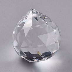 Transparent K9 Glass Pendants&nbsp;GLAA-WH0015-35A