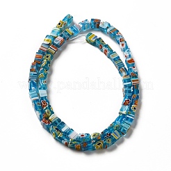 Handmade Millefiori Glass Beads Strands&nbsp;LAMP-F026-01B