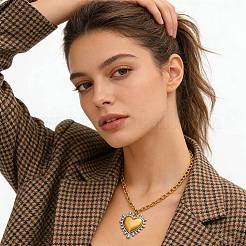 Duo Tone 304 Stainless Steel Pendant Necklaces&nbsp;WGEB17F-01