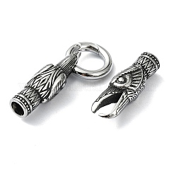 Tibetan Style 304 Stainless Steel Spring Gate Rings&nbsp;FIND-Z046-04AS-03
