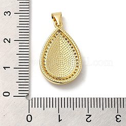 Rack Plating Brass Micro Pave Cubic Zirconia with Synthetic Opal Pendants&nbsp;KK-D088-31G