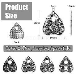 20Pcs 4 Styles Tibetan Style Alloy Pendants&nbsp;TIBEP-CJ0003-36