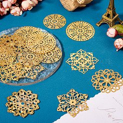 48Pcs 6 Styles Rack Plating Iron Filigree Joiners&nbsp;IFIN-TA0001-65