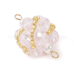 Glass Beaded Round Sphere Links&nbsp;PALLOY-MZ00874-03