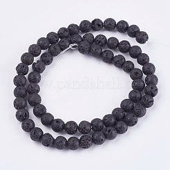 Natural Lava Rock Bead Strands&nbsp;G-R193-18-6mm
