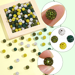 200Pcs 4 Colors Pave Disco Ball Beads&nbsp;RB-PA0001-12