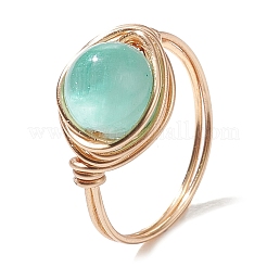 Round Natural Selenite Finger Rings&nbsp;RJEW-JR00763