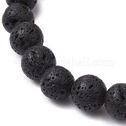 Natural Lava Rock Beads  Stretch Bracelets for Women Men&nbsp;BJEW-JB11323