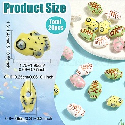 20Pcs 4 Colors Handmade Porcelain Beads&nbsp;PORC-YW0001-23