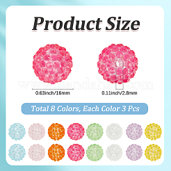 24Pcs 8 Colors Transparent Resin Beads&nbsp;RESI-PA0001-57