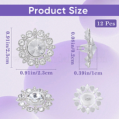 12Pcs Alloy Rhinestone Shank Buttons&nbsp;BUTT-GF0003-67