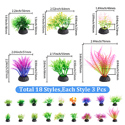 54Pcs 18 Styles Plastic & Resin Sea Grass Display Decorations&nbsp;DJEW-BM0001-01A
