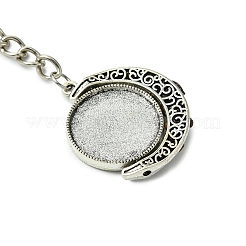 Alloy Pendant with Natural Lapis Lazuli Chip & Howlite Chip & Natural Green Aventurine & Natural Tiger Eye & Natural Rose Quartz Chip Beads Keychains&nbsp;KEYC-JKC01138-03