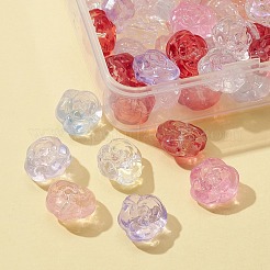 64Pcs 8 Colors Transparent Electroplate & Baking Paint Glass Beads&nbsp;GLAA-FS0001-37