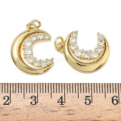 Brass Micro Pave Clear Cubic Zirconia Pendants&nbsp;KK-L257-14G