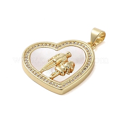 Brass Micro Pave Clear Cubic Zirconia Pendants&nbsp;KK-I712-51G-07