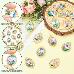 14Pcs 7 Styles Alloy Enamel Pendants&nbsp;ENAM-CJ0007-11