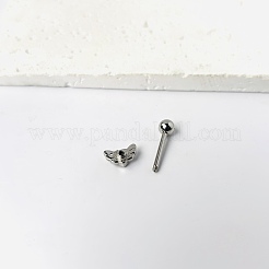 Angel Wing Heart 316L Surgical Stainless Steel Pave Cubic Zirconia Tongue Rings&nbsp;FS-WG901EE-04