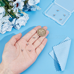 925 Sterling Silver Bead Tips with Suede Fabric Square Silver Polishing Cloth&nbsp;FIND-BC0013-10C