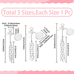 3Pcs 3 Styles Alloy & 201 Stainless Steel Macrame Pouch Pendant Decorations&nbsp;HJEW-SC0003-28