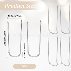 100Pcs Stainless Steel U Shaped Cloth Locating Needle for Sewing Quilting Crafts and Embroidery&nbsp;DIY-SP0007-55P