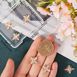 8Pcs Brass Pave Clear Cubic Zirconia Connector Charms&nbsp;KK-BBC0014-64