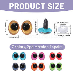 14Pairs 7 Colors Plastic Craft Eyes&nbsp;DIY-CA0007-86A