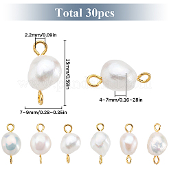 30Pcs Natural Cultured Freshwater Pearl Connector Charms&nbsp;PALLOY-SC00001