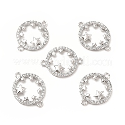 Brass Micro Pave Cubic Zirconia Links&nbsp;KK-E068-VB355