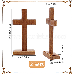 Easter Wood Cross Figurines Ornaments&nbsp;DJEW-WH0063-67B
