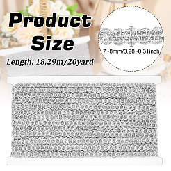 Polyester Braided Metallic Lace Trim&nbsp;SRIB-WH0011-180D-02