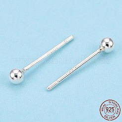 925 Sterling Silver Round Ball Stud Earrings&nbsp;STER-T005-01B