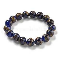 Round Synthetic Gold Clinquant Stone Stretch Bracekets&nbsp;G-P549-02B-02