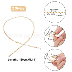 2Pcs 2 Style Aluminum Alloy Curb Chain Purse Bag Handle&nbsp;FIND-WR0001-12