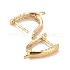 Rack Plating Eco-friendly Brass Hoop Earring Findings with Latch Back Closure&nbsp;KK-D075-15G-RS