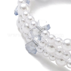 Glass & ABS Plastic Imitation Pearl Beaded Multi-srand Bracelets&nbsp;BJEW-JB12321-03
