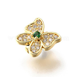 Brass Micro Pave Cubic Zirconia Charms&nbsp;KK-R222-01G-01