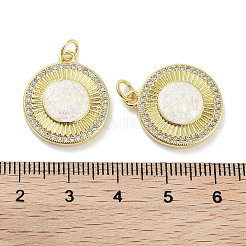 Brass Micro Pave Clear Cubic Zirconia Pendants&nbsp;KK-L213-041G-02