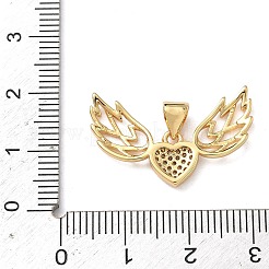 Brass Micro Pave Clear Cubic Zirconia Pendants&nbsp;KK-F930-23A-G