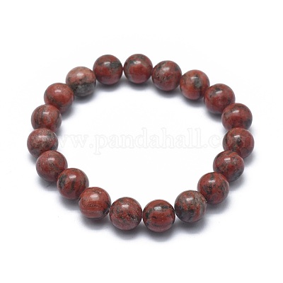 Natural Sesame Jasper/Kiwi Jasper Bead Stretch Bracelets&nbsp;BJEW-K212-A-037-1