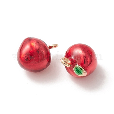 2pcs Brass Enamel Charms&nbsp;KK-YW0001-90-1