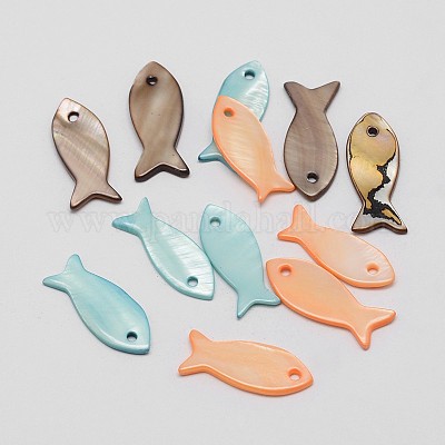 Dyed Shell Fish Pendants&nbsp;SHEL-P003-12-1